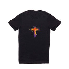 Retro Vintage Color Splash Cross T-shirt