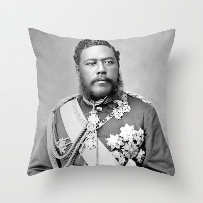 King David Kalakaua Portrait - Circa 1882 Throw Pillow