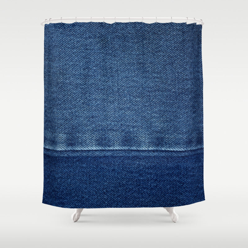 Blue Jean Texture V4 Shower Curtain By New York Studio 202 Society6
