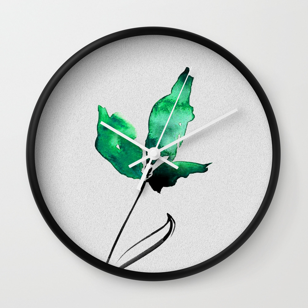 Floral Abstract No 2f By Kathy Morton Stanion Wall Clock By
