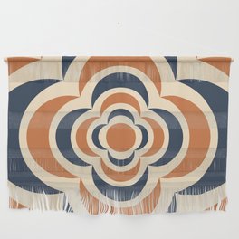 Floral Abstract Shapes 7 in Navy Brown Beige Wall Hanging