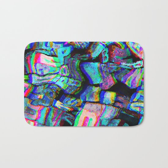 Twisted Text And Colors Bath Mat