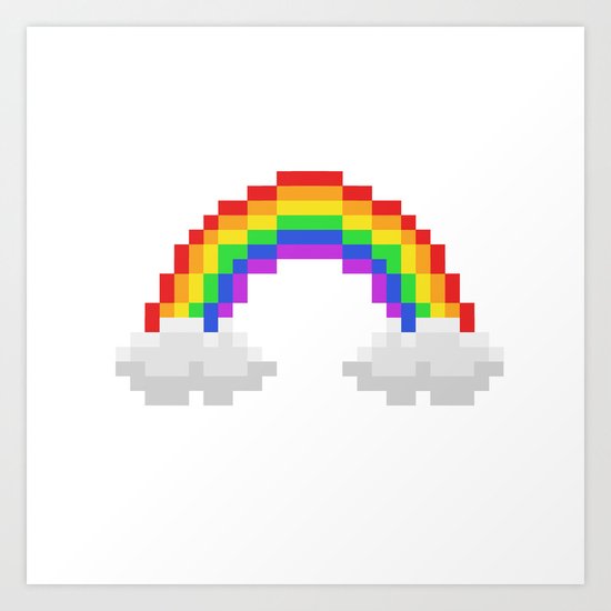 Pixel Rainbow Art Print