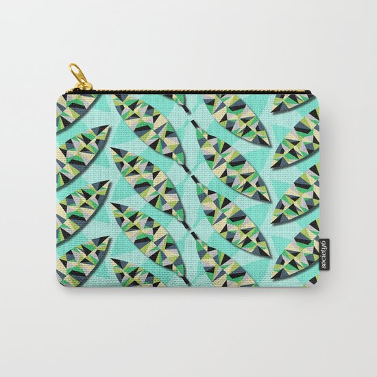 Geometric Leaves Carry-All Pouch