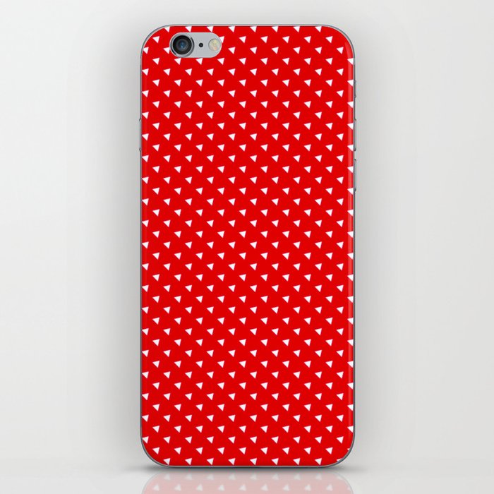 Modern Abstract Geometric Triangle Pattern Red and white iPhone Skin