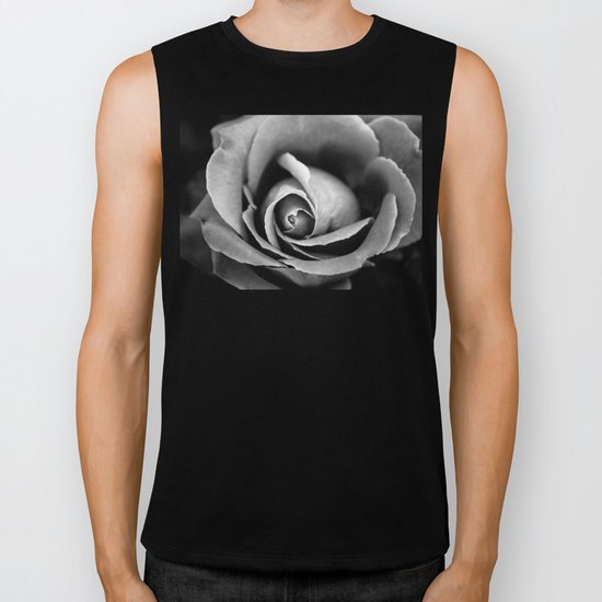 Black and White Rose Biker Tank