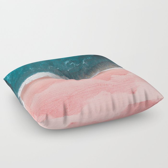 Turquoise Sea Pastel Beach III Floor Pillow
