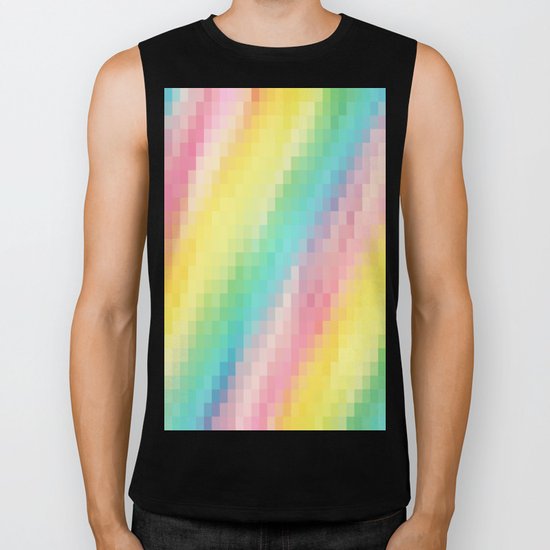 Rainbow pixels Biker Tank