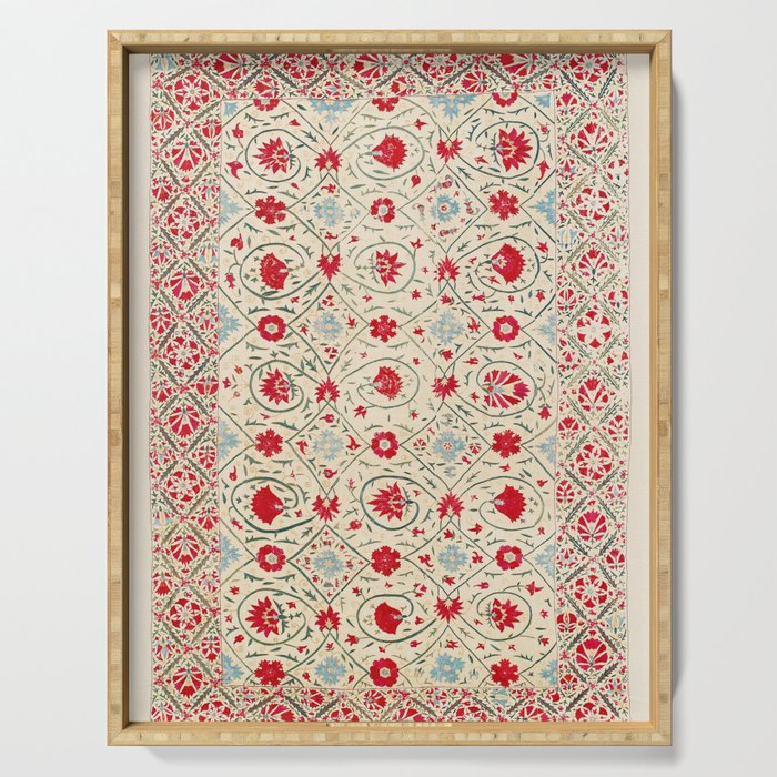 Nurata Suzani Uzbekistan Embroidery Print Serving Tray