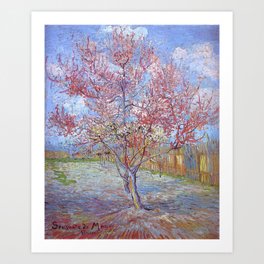 Pink Peach Tree in Blossom by Vincent van Gogh Art Print