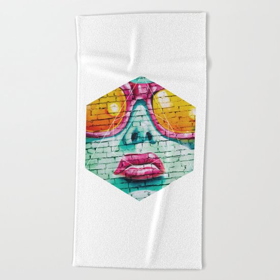 Graffiti Beauty - Geometric Photography Beach Towel