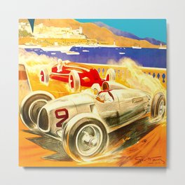 Vintage 1936 Monaco Grand Prix Racing Wall Art Metal Print
