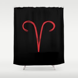 Aries The Ram Red & Black Shower Curtain