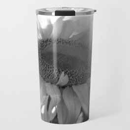 black and white sunflower Travel Mug