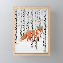 Winter Fox Framed Mini Art Print