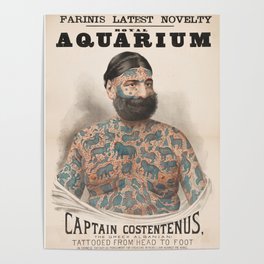 Vintage Tattoo Print of Captain Costentenus Poster