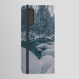 Winter Along the River bw Android Wallet Case