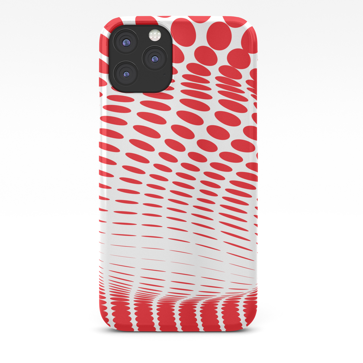 Red Dots On A White Background Abstract Art Iphone Case By