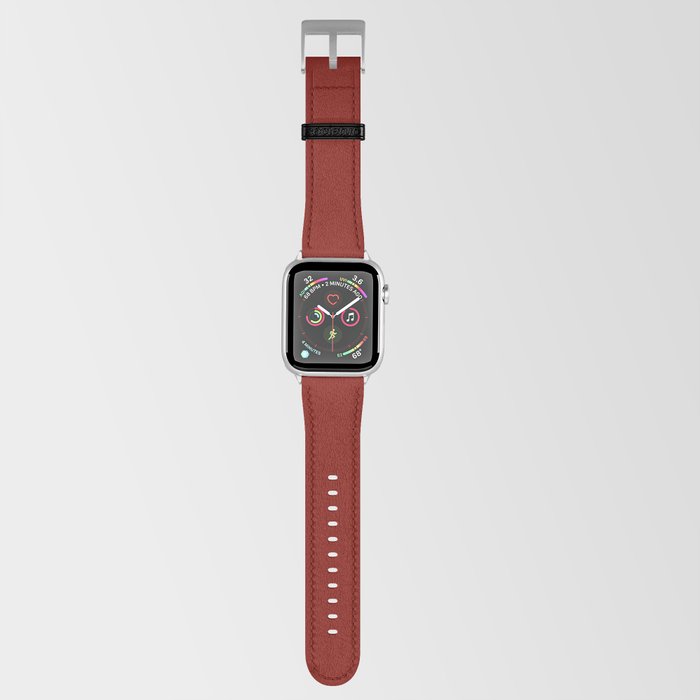Dark Barn Red Solid Color Popular Hues Patternless Shades of Maroon Collection - Hex #7c0a02 Apple Watch Band