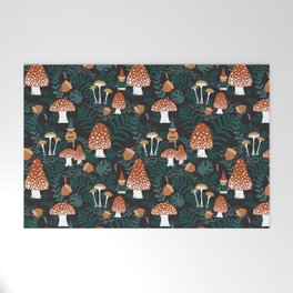 Mushroom Forest Gnomes Welcome Mat