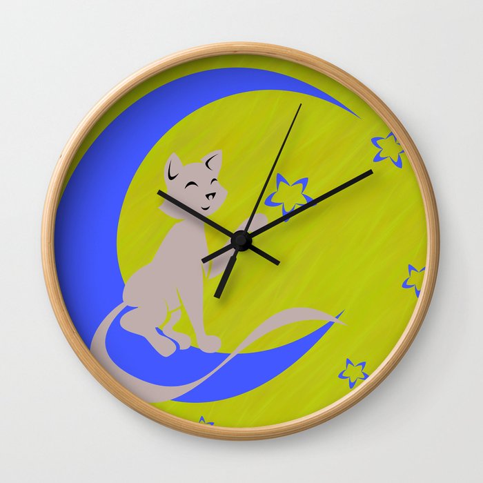Silhouette Against the Moon Wall Clock