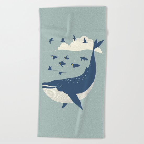 Fly in the sea Beach Towel