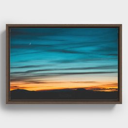 Crescent Moon over the Desert Framed Canvas