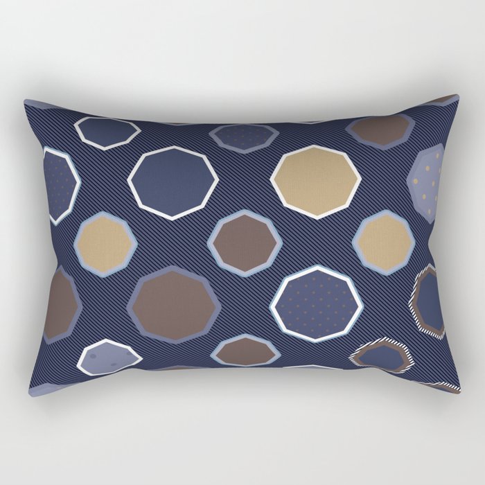 Geometric, octagon, diagonal lines, polka dots, modern design Rectangular Pillow