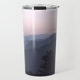 Soft pink sunrise in the french alps - mountain summer view - nature and travel photography Travel Mug
