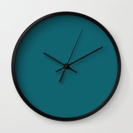 Clear Day Ocean Blue Solid Colour Palette Matte Wall Clock