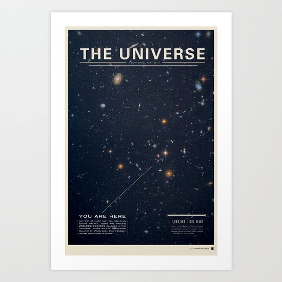 THE UNIVERSE - Space | Time | Stars | Galaxies | Science | Planets | Past | Love | Design Art Print