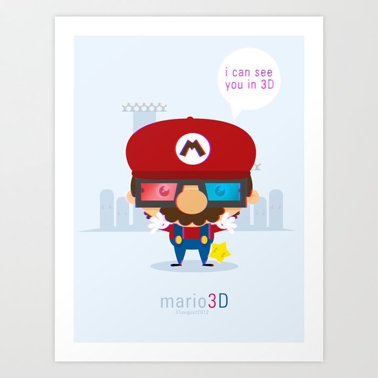 mario 3d Art Print