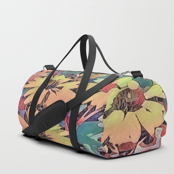 Abstract Rainbow Daisies Landscape Duffle Bag
