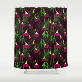 Seamless pattern with eucalyptus flowers and leaves Shower Curtain