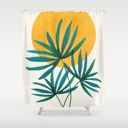 Little Palm + Sunshine Shower Curtain