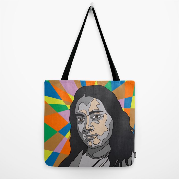 YOGANANDA Montana Gold Spray Paint and acrylic on birch panel 20 x 24 x  2 Tote Bag by Monty Montgomery