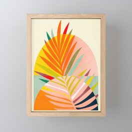 minimal leaf tropical spring Framed Mini Art Print