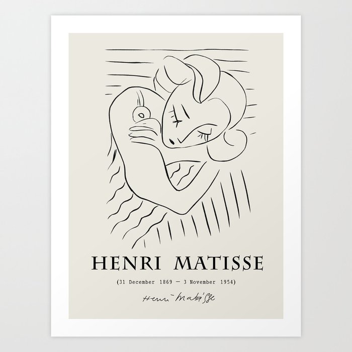 Vintage poster-Henri Matisse-Linear drawings. Art Print