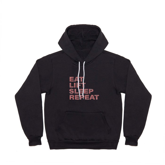 Eat lift sleep repeat vintage rustic red text Hoody