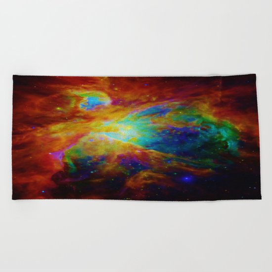 Orion NEBula : Colorful Galaxy Beach Towel
