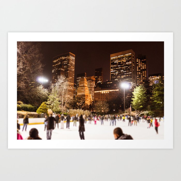 Ice Rink On Central Park New York City In Winter Art Print By