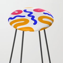1 Abstract Shapes Squiggly Organic 220520 Counter Stool
