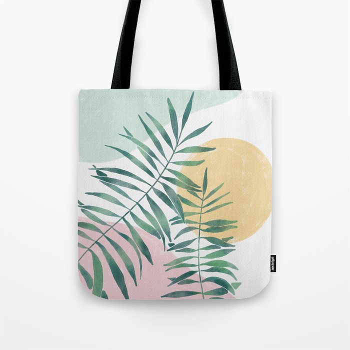 Boho Palm Leaf Tote Bag