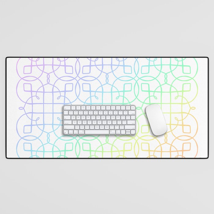 Chromatic Filigree Design (Diagonal Rainbow Ombre) Desk Mat