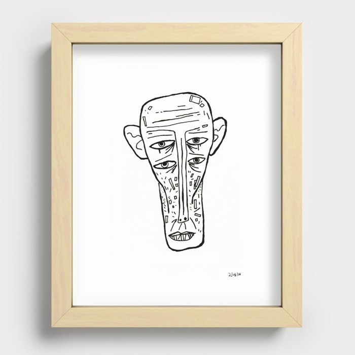 Ancient Face Recessed Framed Print