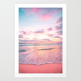 Pastel Sunset - California Beach Life Art Print