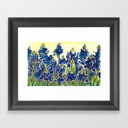 Texas Bluebonnets Watercolor Framed Art Print