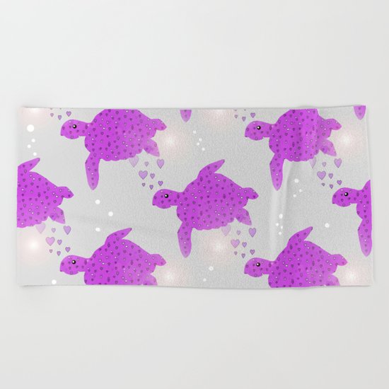 Turtle Hearts Beach Towel