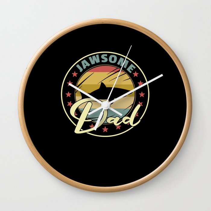 Jawasome Dad Funny Shark Father's Day Gift Wall Clock