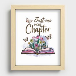 Just One More Chapter Floral Book Recessed Framed Print